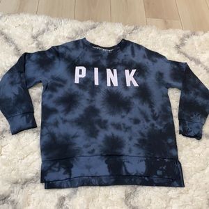 Pink blue and black tie dye sweater